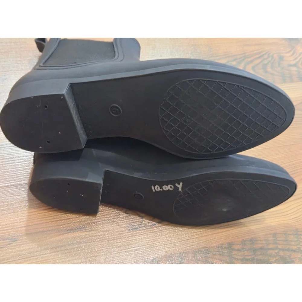 Jeffrey Campbell Havana Black Matte Chelsea Rain Boots Waterproof Gorp Edgy 6